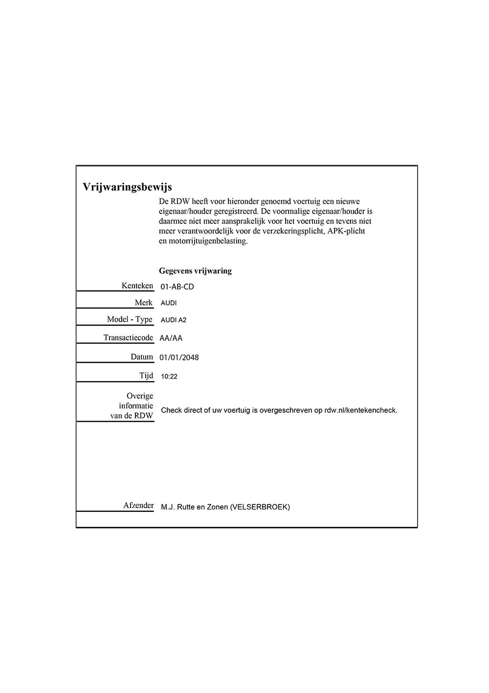 boot bidden knal Vrijwaringsbewijs, waarom is dit document zo belangrijk bij verkoop?